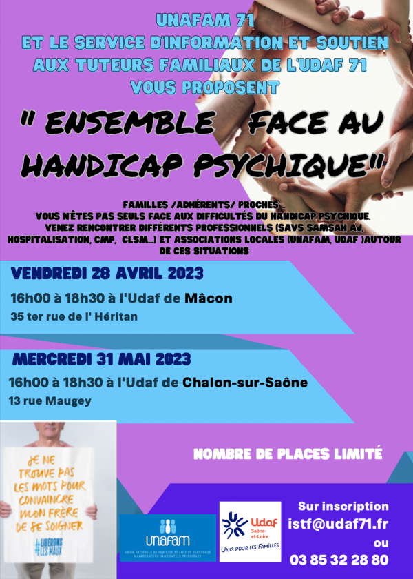HANDICAP - Deux réunions d'informations proposées par l'UDAF à Chalon et Mâcon 