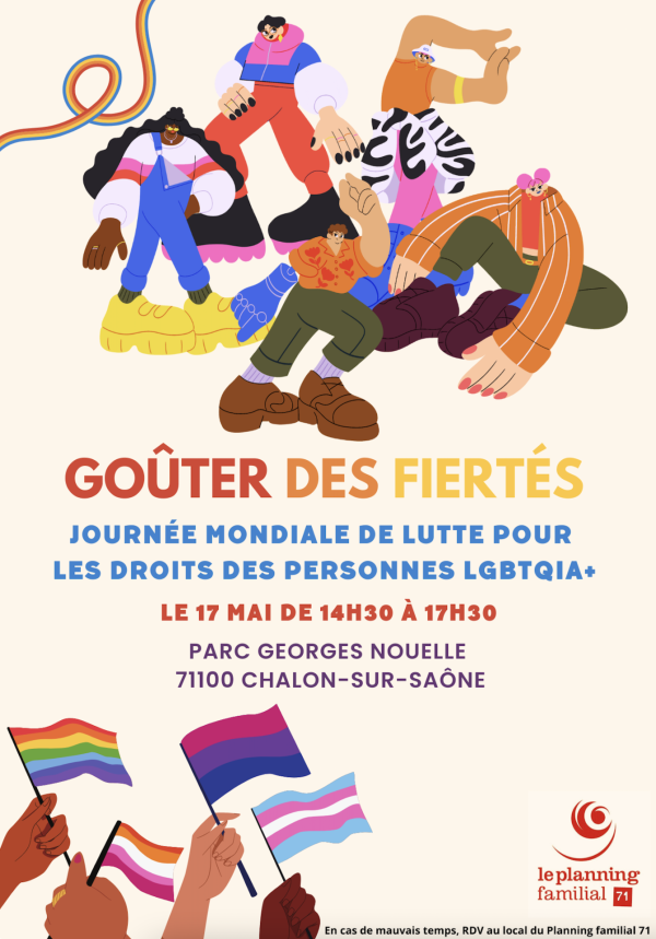 Le goûter des fiertés vous donne rendez-vous le 17 mai à Chalon 