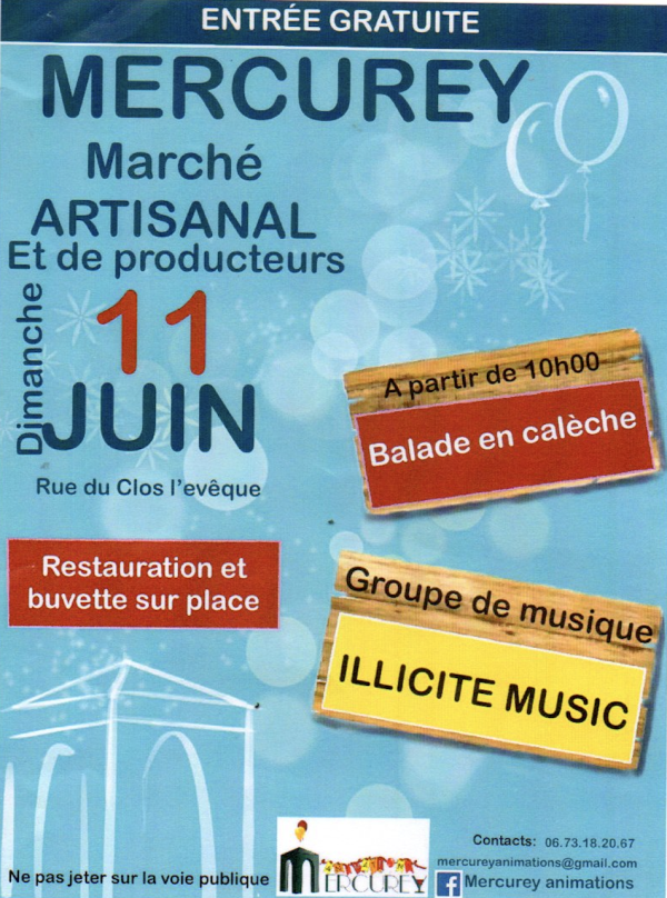 Marché artisanal de Mercurey ce dimanche 11 juin