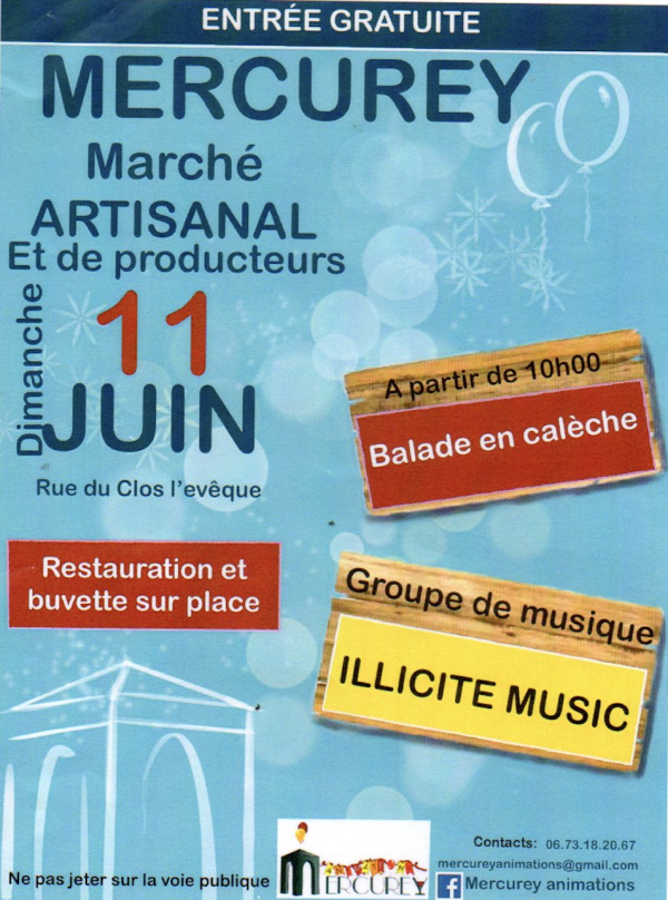 Marché artisanal de Mercurey ce dimanche 11 juin 