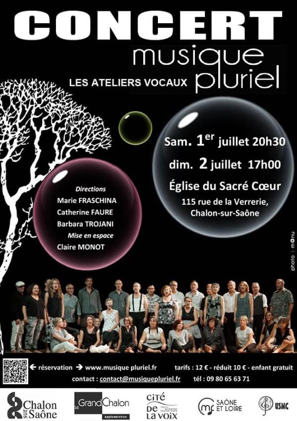 Musique Pluriel en concert en l'Eglise du Sacré Coeur les 1er et 2 juillet 