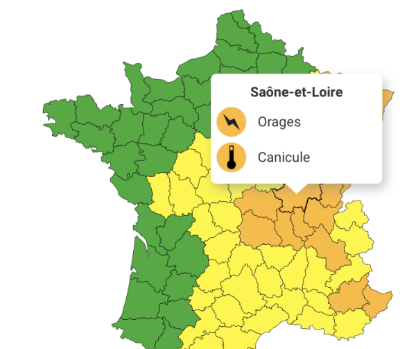 VIGILANCE MÉTÉO - La Saône et Loire placée en double vigilance orange  ce mardi 