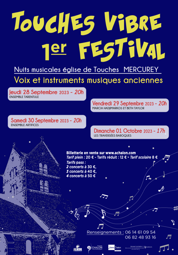 Le 1er Festival Touches Vibre se profile... Il est l'heure de réserver vos places ! 