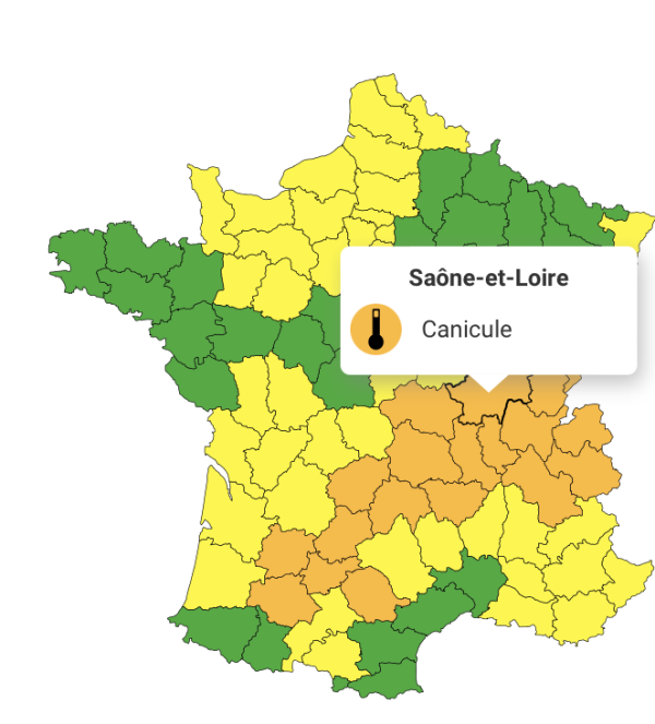 La Saône et Loire bascule en vigilance orange canicule ce vendredi 