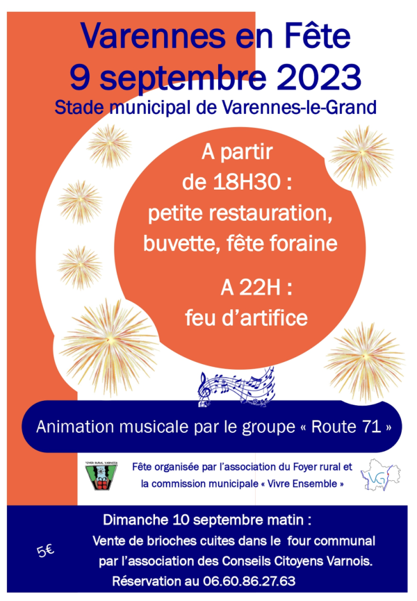 Varennes le Grand à la fête le 9 septembre 