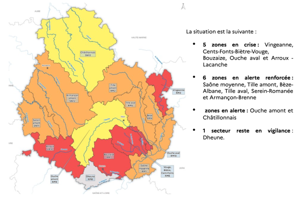 La sécheresse est encore bien marquée en Côte-d’Or le préfet maintient les mesures de restriction des usages de l’eau en vigueur
