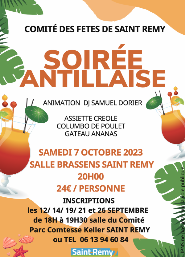 Le Comité des fêtes de Saint-Rémy organise une soirée antillaise - Il est temps de réserver 