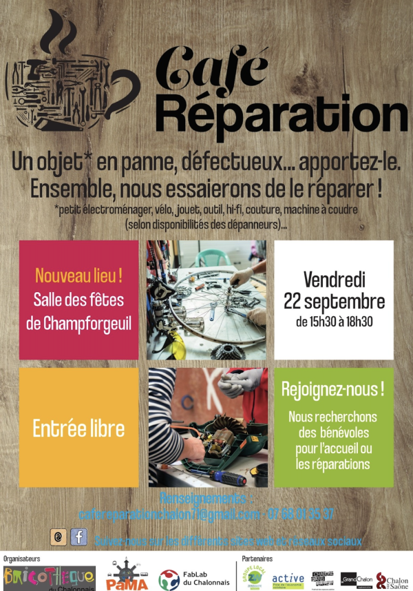 Café Réparation, ce vendredi à Champforgeuil