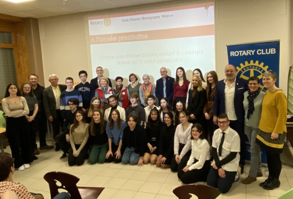 Collège Jean Vilar à Chalon sur Saône et Rotary Club Chalon Bourgogne Nièpce, un partenariat historique 