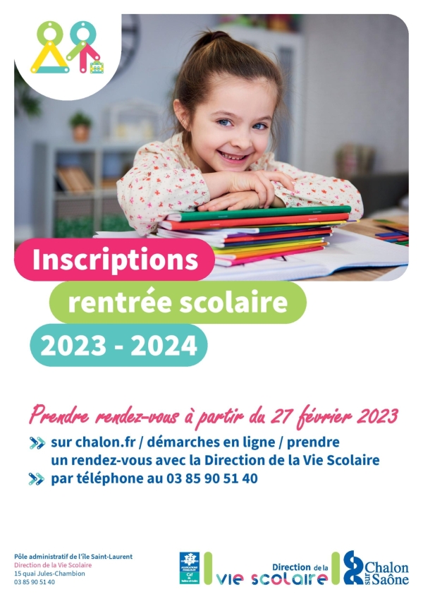 RENTRÉE SCOLAIRE 2023-2024 - Il est l’heure d’inscrire vos enfants pour la prochaine rentrée !