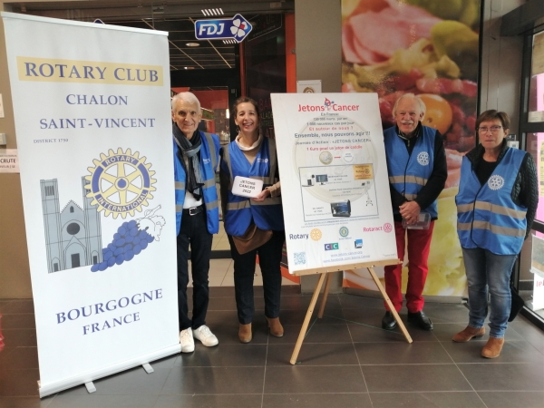 Le Rotary Chalon Saint-Vincent a réussi l’opération « Jetons Cancer »