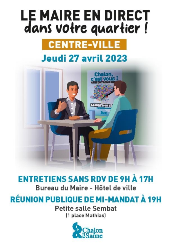 Réunion publique du maire de Chalon et journée sans rendez-vous ce jeudi 