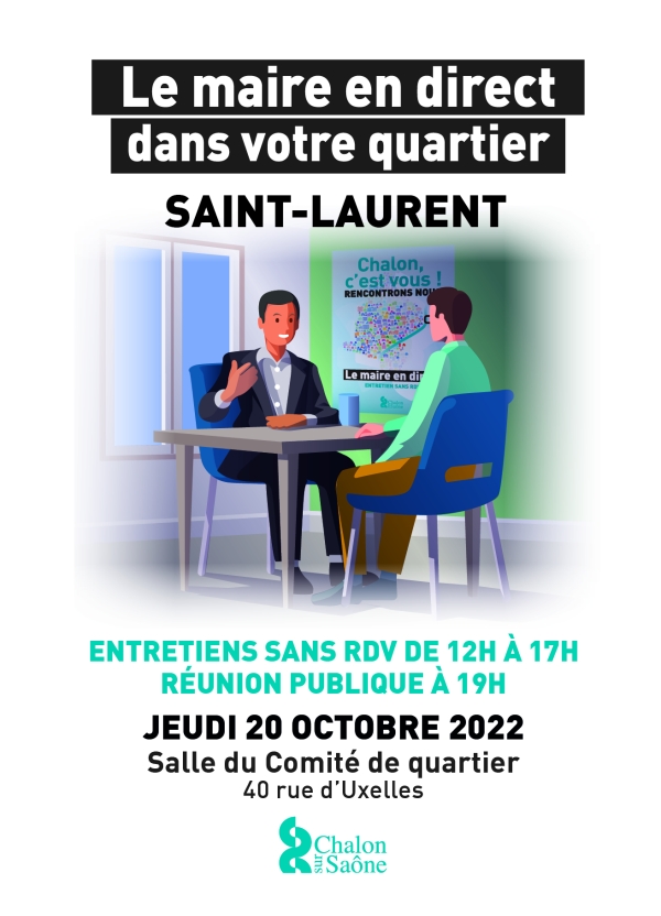 « Le Maire en direct »  Nouvelle session et nouvelle formule  Jeudi 20 octobre, quartier Saint-Laurent