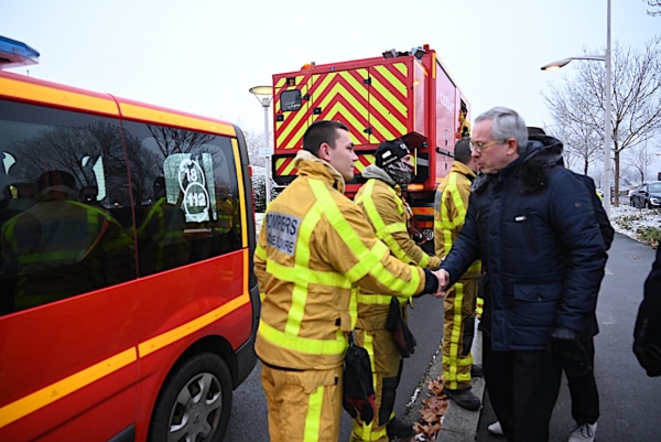 Yves Séguy, Préfet de Saône et Loire et André Accary, Président du Conseil départemental se sont rendus à Tory ce lundi matin après le terrible incendie 