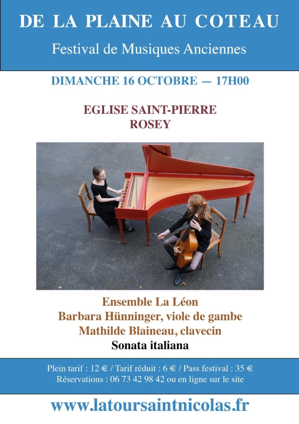 Ce dimanche en l'église de Rosey, concert de musiques anciennes 