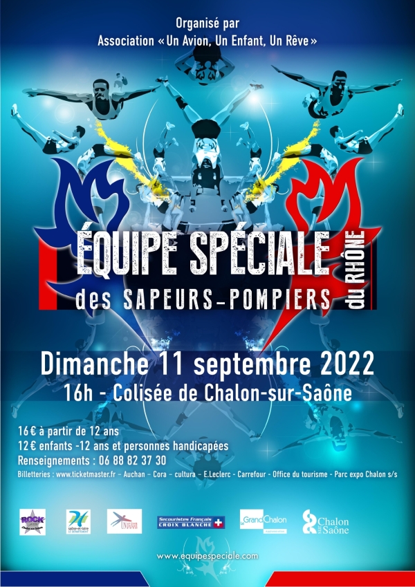 Invitée par l’association «Un avion, Un enfant, Un rêve», l’Equipe Spéciale des Sapeurs-Pompiers du Rhône le 11 septembre au Colisée