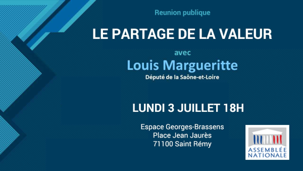 Le député de Chalon-Montceau, Louis Margueritte, en réunion publique le 3 juillet 