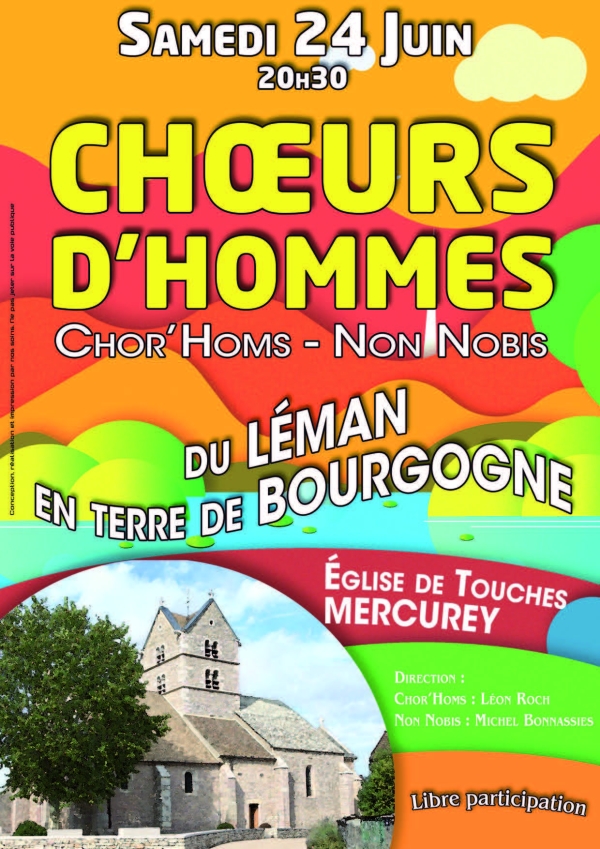 Choeurs d'hommes du Léman en terre de Bourgogne en concert à Mercurey 