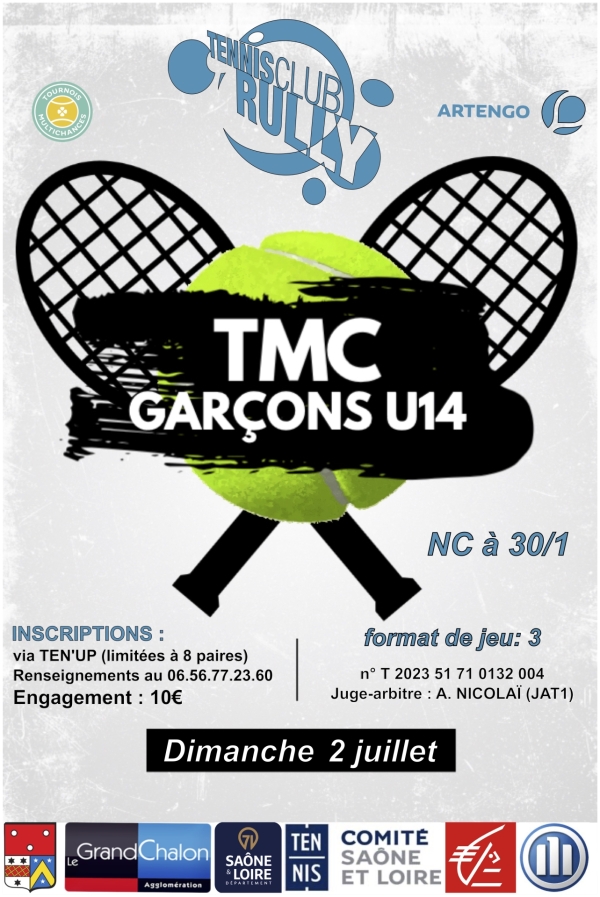 TENNIS - Tournoi organisé par le Tennis Club Rully pour les U14