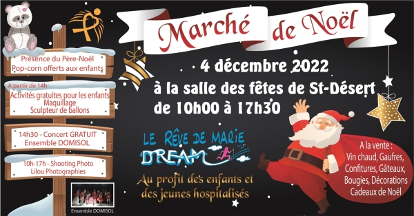  Venez retrouver la magie de NOËL le dimanche 4 Décembre à Saint-Désert