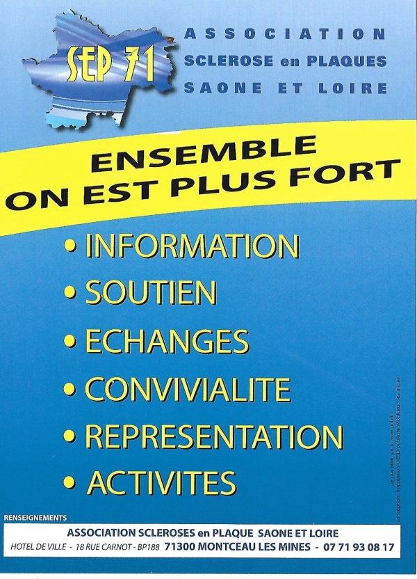 SCLEROSE EN PLAQUES - Permanence annoncée à Montceau les Mines