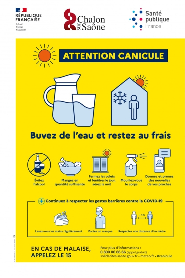 Plan canicule  - La Ville de Chalon-sur-Saône reste mobilisée  dans la lutte contre les fortes chaleurs à venir