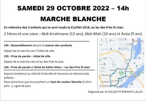 NOYADES DES PRES SAINT JEAN - Une marche blanche organisée ce samedi à Chalon 