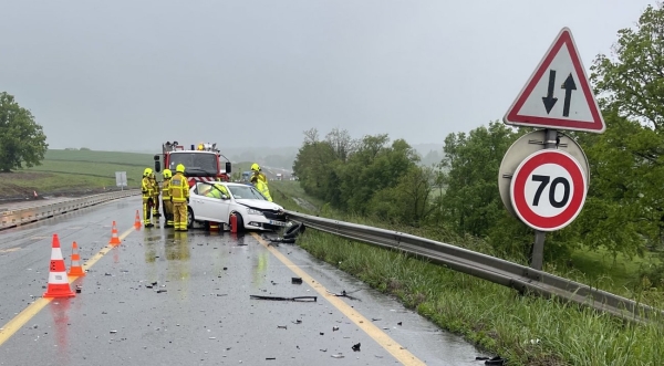 Deux blessés dans la zone de travaux à Ciry le Noble sur la RCEA