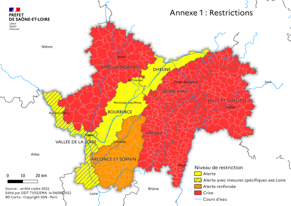 SECHERESSE - La situation s'aggrave en Saône et Loire.... et l'interdiction d'arrosage se généralise 