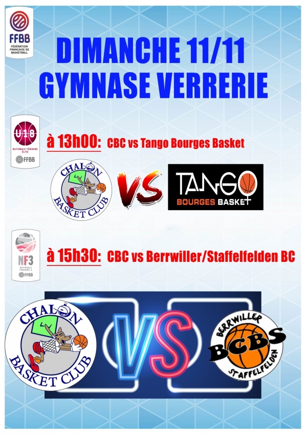 Dimanche 11 novembre : CHALON BC - BERRWILLER : Réaction attendue!