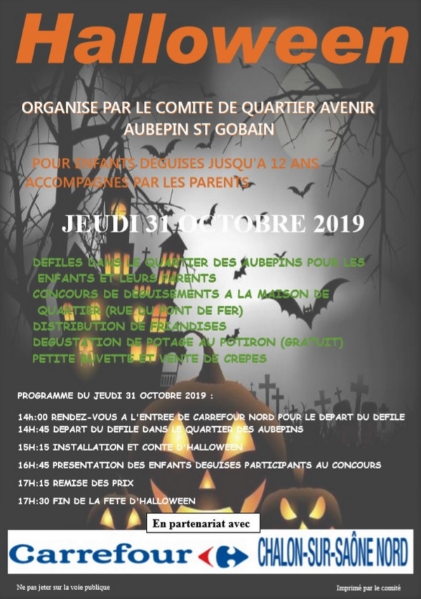 Jeudi 31 octobre : Le quartier Aubépin fête Halloween