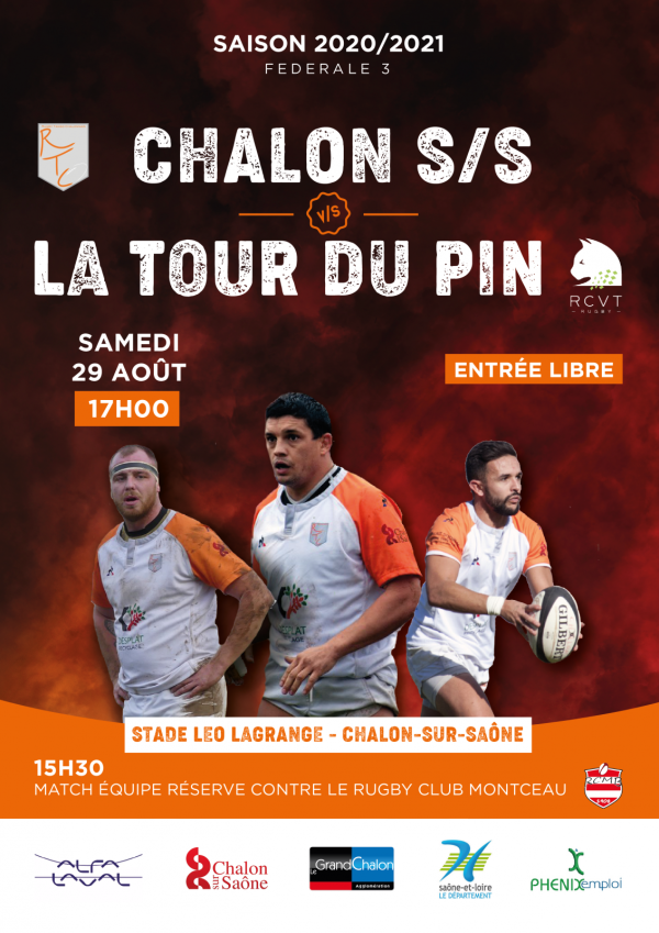 Matchs de préparation du RTC samedi 29 août à Chalon