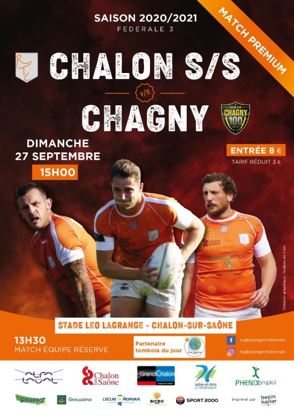 Fédérale 3 - poule 4 : RTC (Rugby Tango Chalonnais) – Chagny,  un derby qui risque d’être explosif 