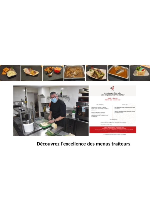 Chalon-sur-Saône : Ce weekend, les menus traiteurs du restaurant ‘Chez Jules’ peuvent être votre solution