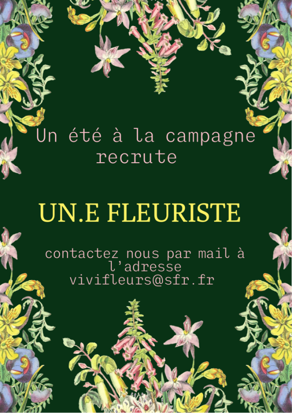 Viviane du magasin de fleurs " Un été à la Campagne" recrute