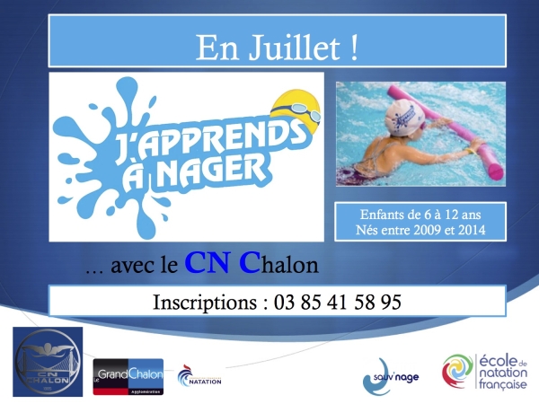 Le Centre Nautique Chalonnais organise 4 sessions en Juillet. 1 session comprend 10 séances, elles sont obligatoires.