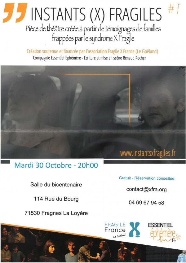 Du théâtre pour sensibiliser sur l’X fragile ce mardi à Fragnes-La Loyère