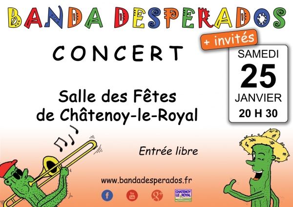 Samedi 25 janvier 2020 : Concert de l’Harmonie Banda à la salle des fêtes