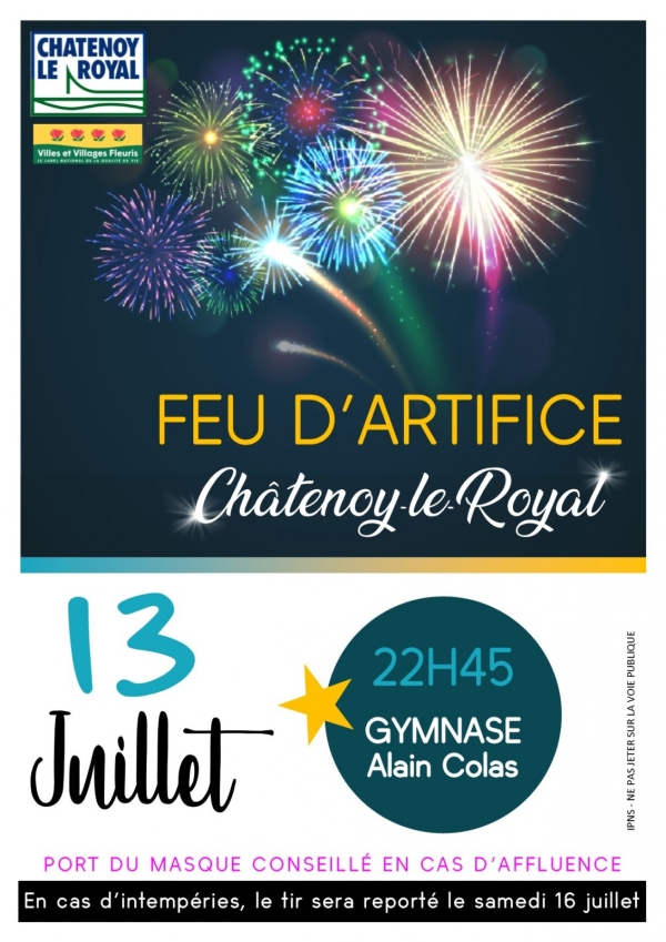 Traditionnel Feu d’artifice le 13 juillet à 22h45