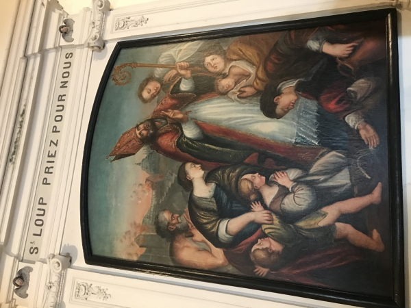 Saint Loup de Varennes : Le tableau de St Loup a retrouvé sa place dans l’église