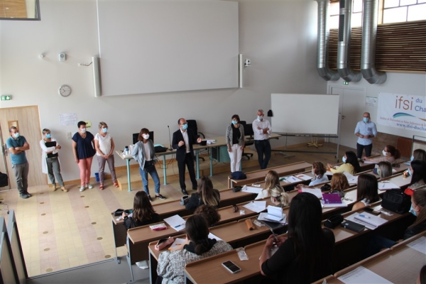 Visite du Président du Grand Chalon à l'IFSI du Chalonnais à l'occasion de la rentrée