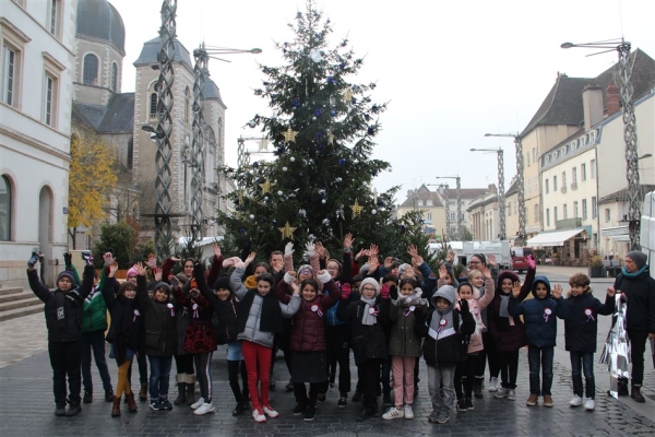 Le Conseil Municipal des enfants décore les sapins de Noël du centre de Chalon-sur-Saône