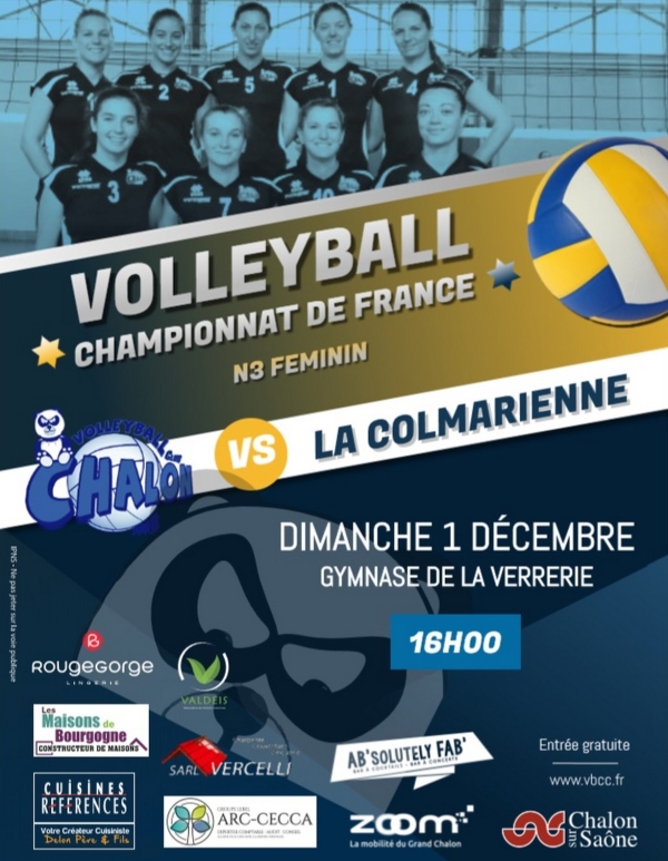 Dimanche 1er Décembre, N3F 7e J. : VBCC - COLMARIENNE VOLLEY : Pour une 2e victoire ?