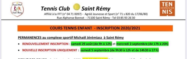 Le Tennis-club Saint-Rémy s'adresse aux jeunes