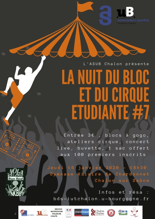 Jeudi 16 Janvier à 18h30 : Nuit du Bloc et du Cirque étudiante #7