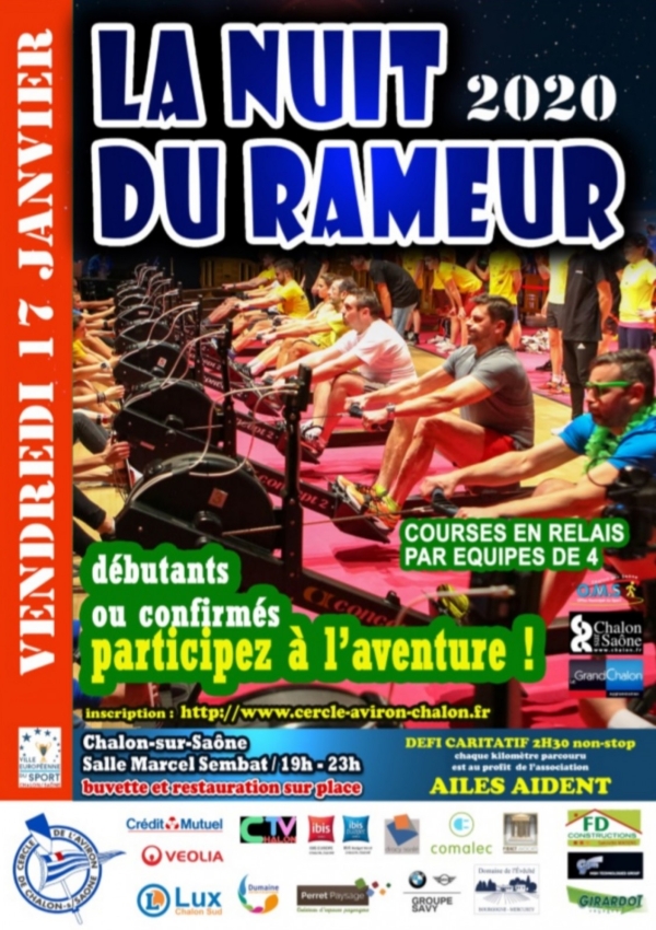 Vendredi 17 Janvier à la salle Marcel Sembat à Chalon : 3e Nuit du Rameur!