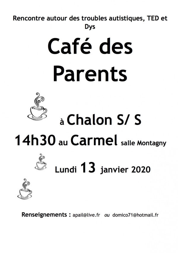 Café des parents pour les parents et l’entourage d’enfants autistes et dys