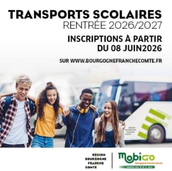 Ouverture des inscriptions aux transports scolaires en Bourgogne-Franche-Comté à partir du 8 juin 2026