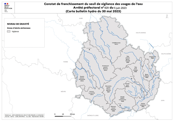 Le préfet place le département de la Côte-d’Or en situation de vigilance sécheresse. La population est invitée à économiser l’eau.