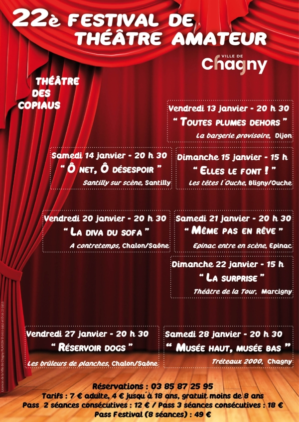Le 22e Festival de théâtre amateur de Chagny approche à grands pas 